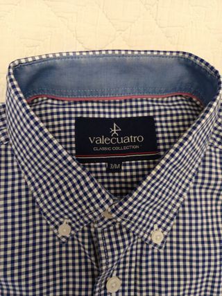 Camisa Valecuatro Cuadros Azul y Blanco