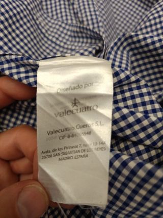 Camisa Valecuatro Cuadros Azul y Blanco