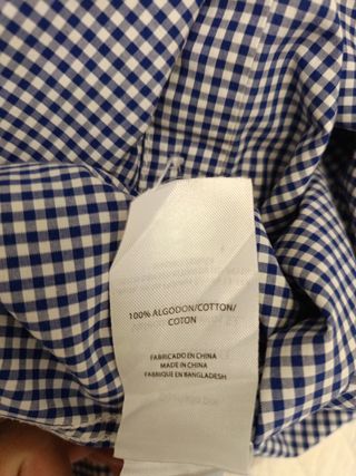 Camisa Valecuatro Cuadros Azul y Blanco