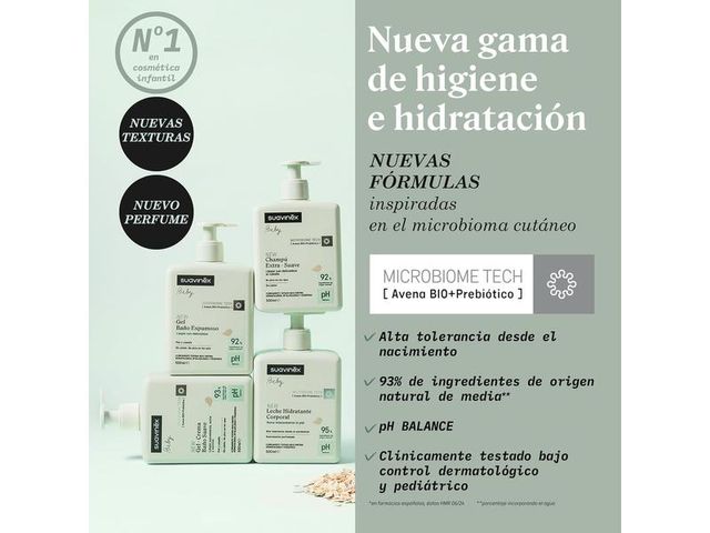 Gel  Champú  Baño Espumoso para Bebés,  suavinex