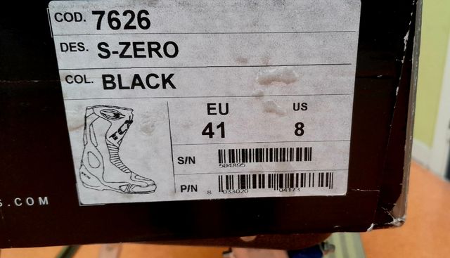 Botas Moto TCX S-Zero Negras n° 41