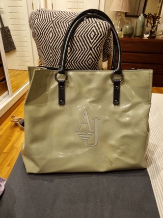 Bolso Armani Verde menta Charol Logo AJ