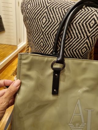 Bolso Armani Verde menta Charol Logo AJ