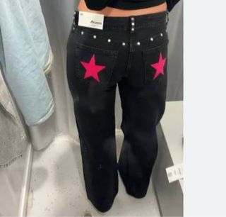Pantalones Bershka estrellas negros 