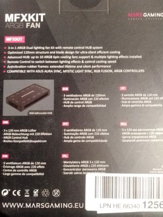 Kit 3 Ventiladores ARGB 120mm + Mando
