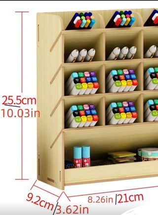 Organizador de escritorio madera con cajón