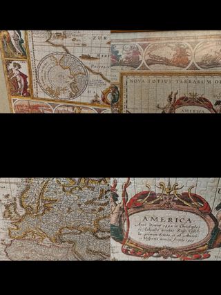 Cuadro Mapa Mundi Antiguo Puzzle Marco Madera