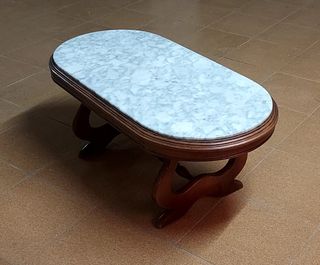 Mesa antigua madera y mármol