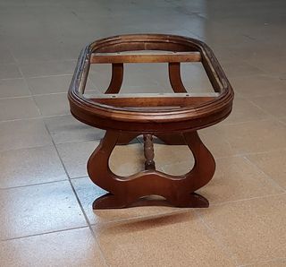 Mesa antigua madera y mármol