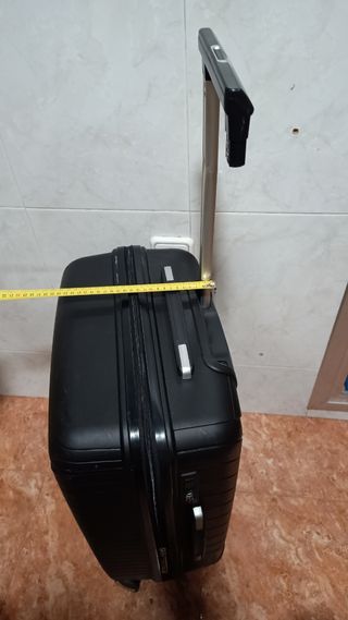 Maleta negra con ruedas y asa extensible