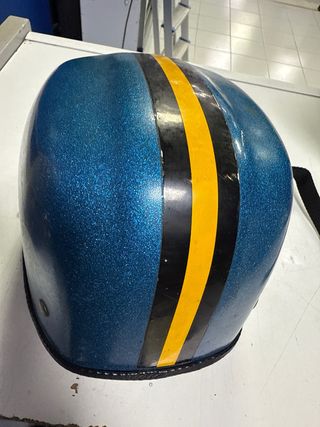 Casco Yabassi Vintage Azul Glitter