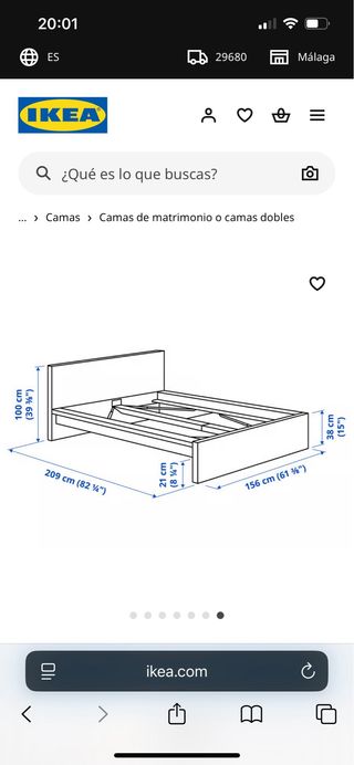 Cama doble IKEA madera