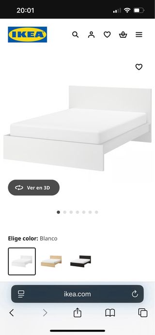 Cama doble IKEA madera