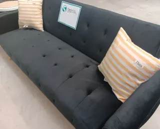 Sofá cama terciopelo negro