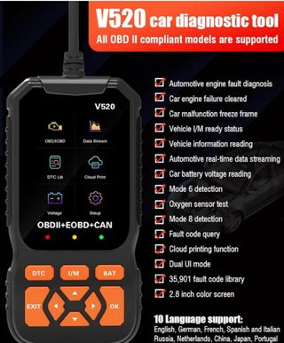 OBD II V520 Herramienta Diagnóstico Coche