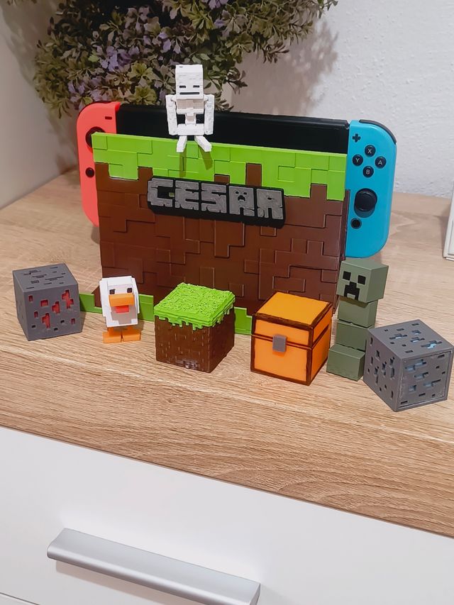 Decoração Minecraft para Dock Switch + Nome
