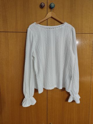 Blusa blanca manga larga