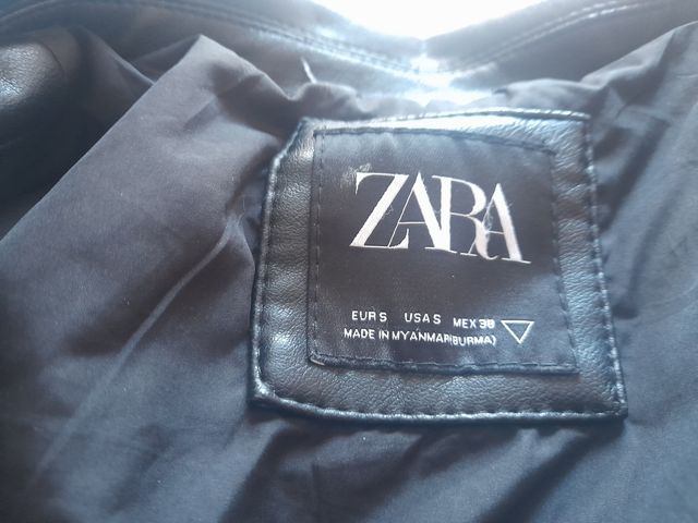 Cazadora efecto piel Zara Talla S