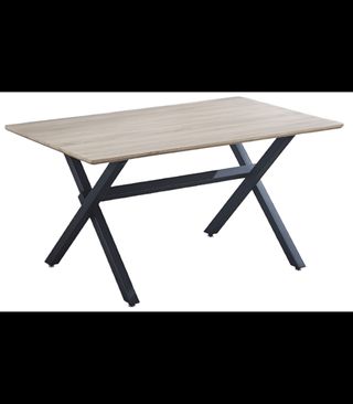 Mesa de comedor madera y patas negras aluminio 