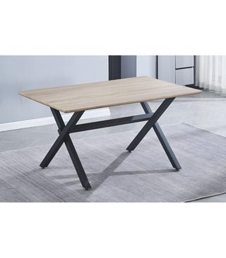 Mesa de comedor madera y patas negras aluminio 