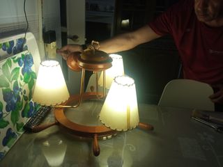 Lámpara de techo náutica madera y tela