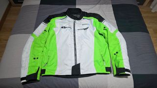 Chaqueta moto.verde y gris