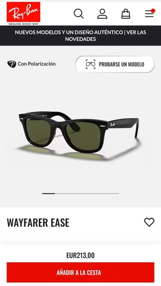 Gafas de Sol Ray-Ban Wayfarer Negras