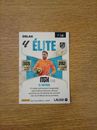 Carta Panini Élite Firmada Oblak