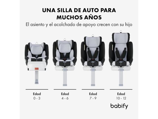 Silla Coche Bebe Grupo 0 1 2 3 Isofix Babify 360o