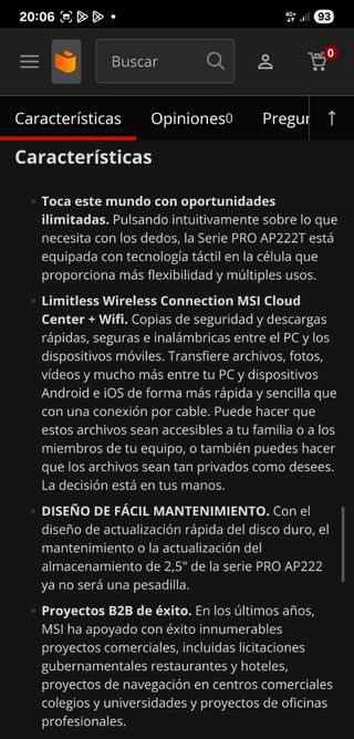MSI Pro AP222T 13M Ordenador Todo en 1