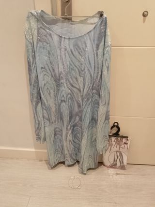 Disfraz plateado y azul