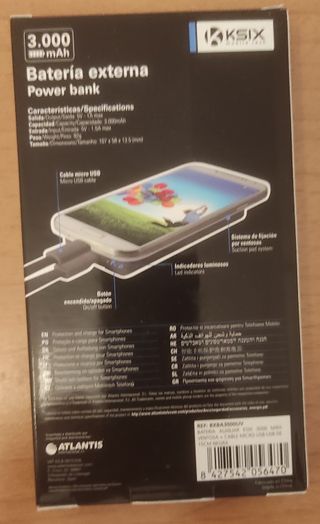 Batería Externa Ksix 3000 mAh Power Bank