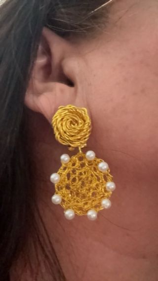 Pendientes Alessa baño Oro y Perlas
