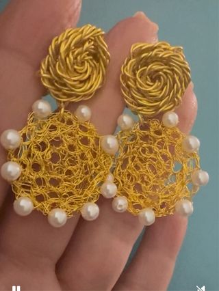 Pendientes Alessa baño Oro y Perlas