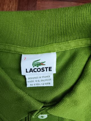Polo Lacoste Verde Talla 7
