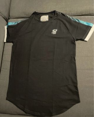 Camiseta Siksilk negra y azul - Talla M