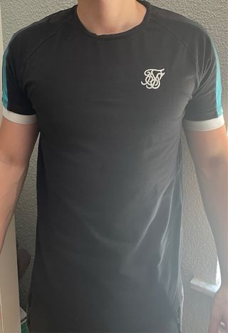 Camiseta Siksilk negra y azul - Talla M