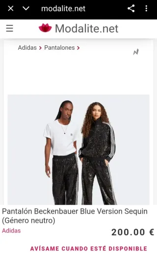 S Unisex Pantalón Adidas Beckenbauer Lentejuelas