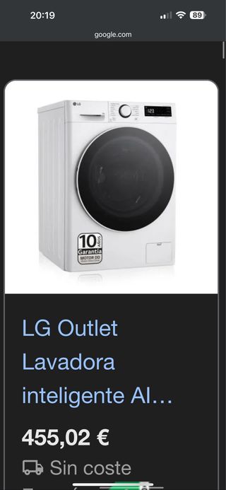 Lavadora LG 9kg 1400rpm