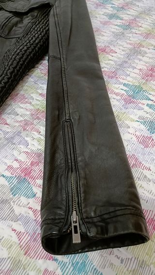 Cazadora Piel Ovino Talla M Negra