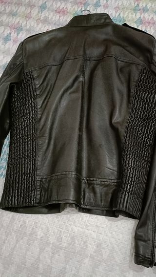 Cazadora Piel Ovino Talla M Negra