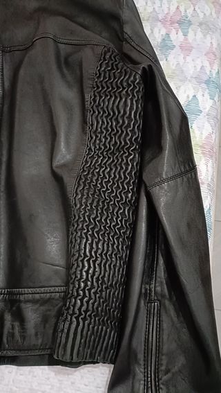 Cazadora Piel Ovino Talla M Negra