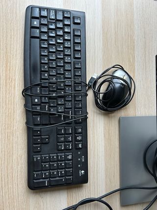 Monitor Dell, Teclado y Ratón Negro