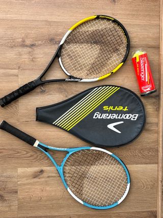 2 Raquetas Tenis Boomerang y Artengo + 3 pelota