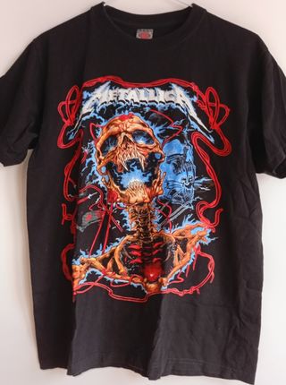 Camiseta Metallica Skeleton Negra Talla L