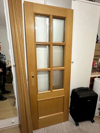 Puerta de roble 72 cm derecha
