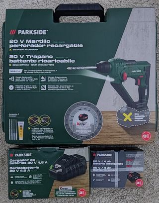 Lote Martillo Perforador Recargable Parkside