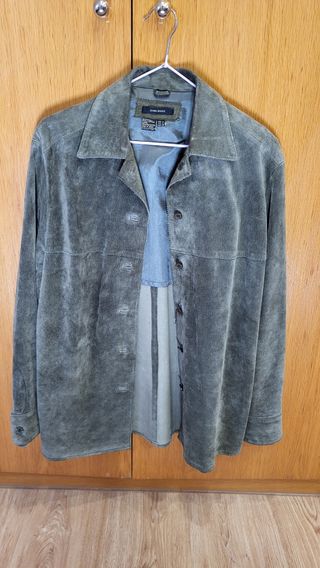 Chaqueta Zara Piel Verde Talla M