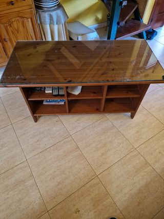 Mesa de centro madera y cristal