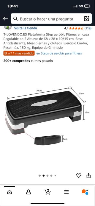 Plataforma Step Aeróbic Fitness Regulable. Ref. 24